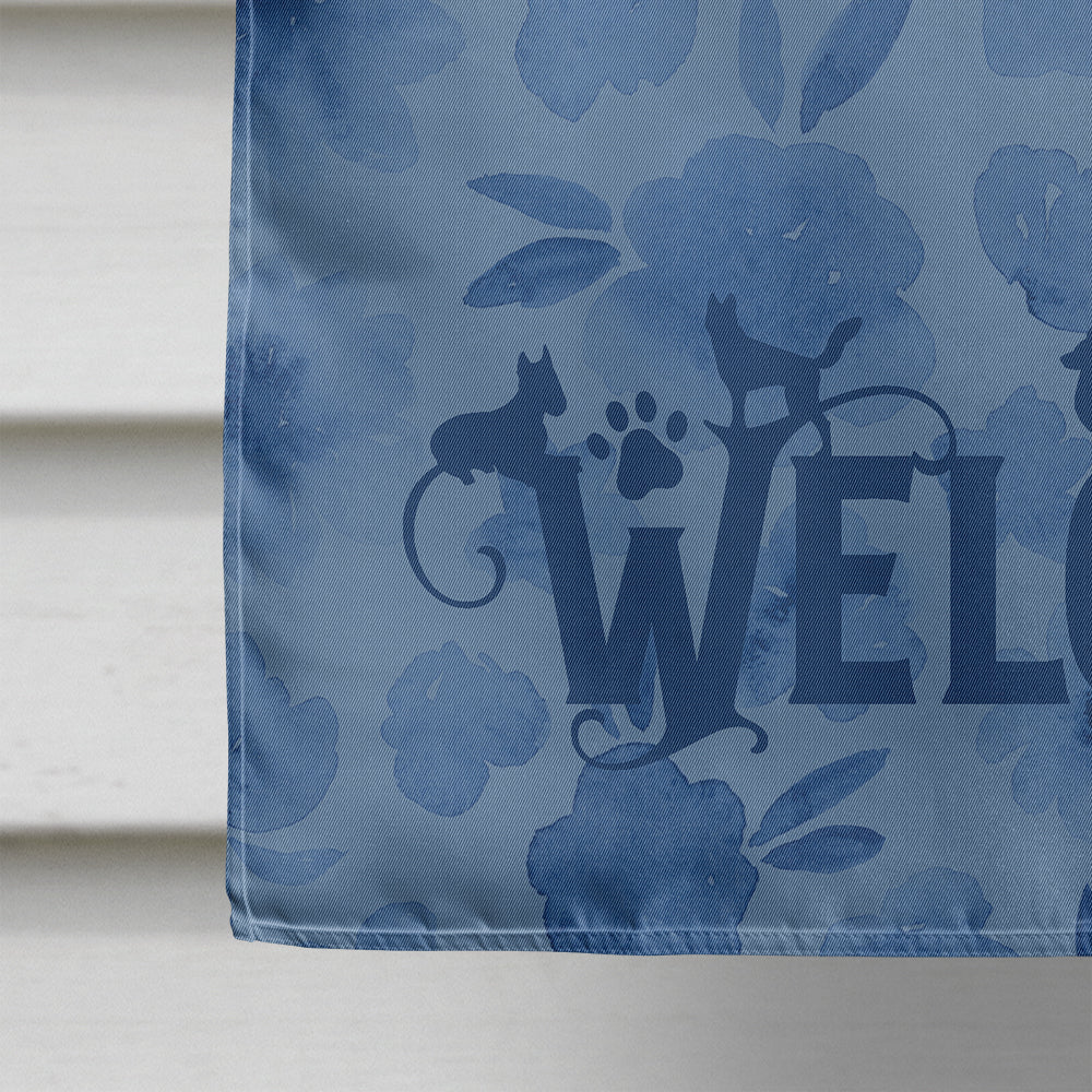 Skye Terrier Welcome House Flag 28x40 Porch Sleeve Pole Decorative Outside Yard Banner Artwork Wall Hanging, Polyester