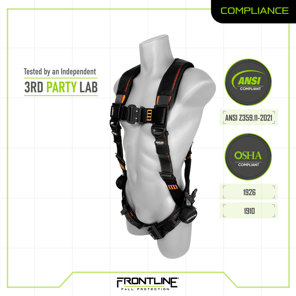 Frontline 110VTB Combat Lite Vest Style Harness with Aluminum Hardware and Suspension Trauma Straps XL/2X