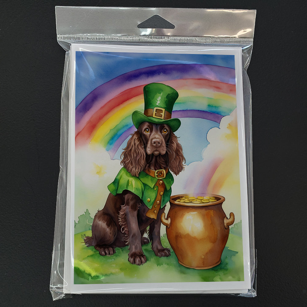 Boykin Spaniel St Patrick's Day Greeting Cards Pack of 8 Blank Cards with Envelopes Whimsical A7 Size 5x7
