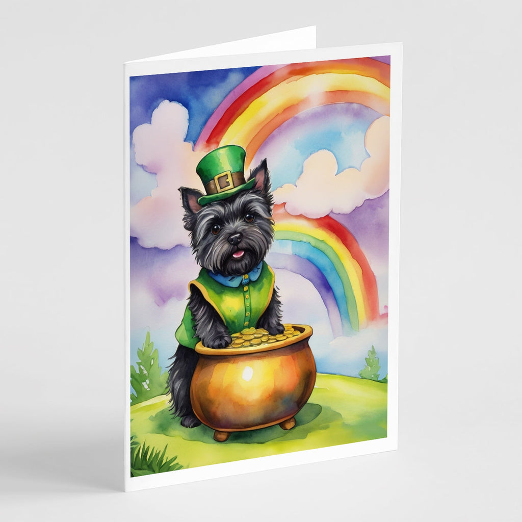 Cairn Terrier St Patrick's Day Greeting Cards Pack of 8 Blank Cards with Envelopes Whimsical A7 Size 5x7