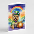 Cairn Terrier St Patrick's Day Greeting Cards Pack of 8 Blank Cards with Envelopes Whimsical A7 Size 5x7