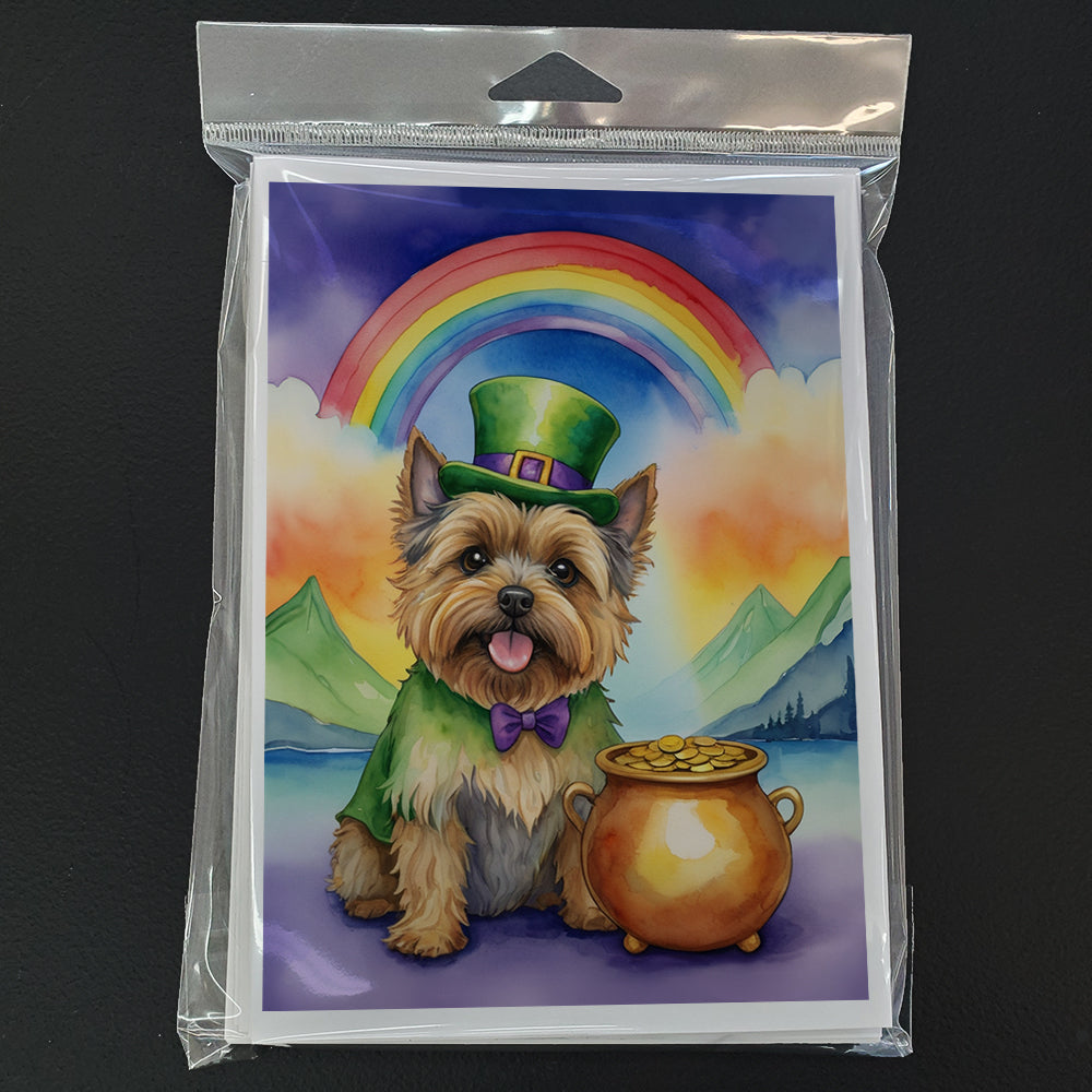 Cairn Terrier St Patrick's Day Greeting Cards Pack of 8 Blank Cards with Envelopes Whimsical A7 Size 5x7