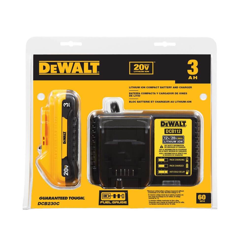 DEWALT DCB230C 20V MAX* Battery Pack with Charger, 3-Ah