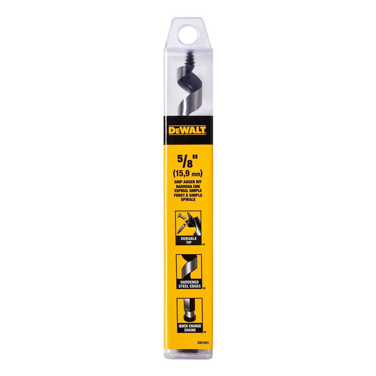 DeWalt DW1676 Drill Bit, Ship Auger, 1-1/2 Inch X 6 Inch