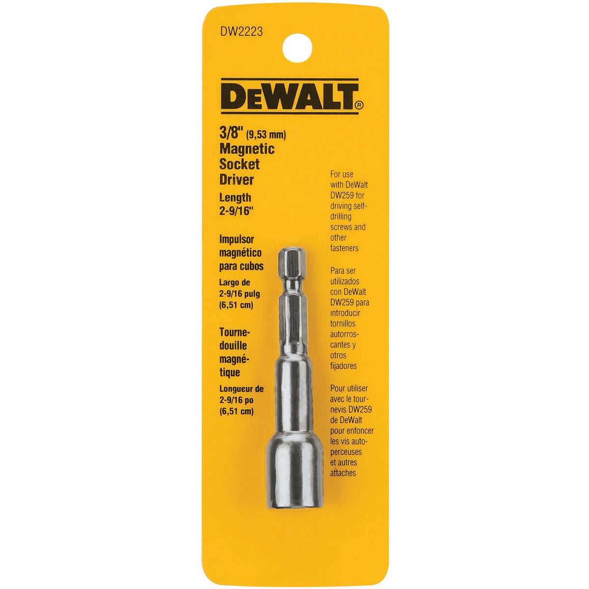 DeWalt DW2542IR G 1/4" Hex Shank To 3/8" Socket Adaptor