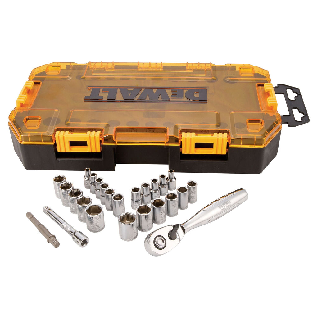 DeWalt DWMT73805 Drive Socket Set, SAE/Metric, 1/4-Inch Drive, 25-Piece