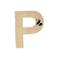 One Raffia Letter Sticker | Boy - P