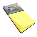 Blue Heron in the reeds Watercolor Sticky Note Holder Refillable Dispenser Desk Accessory 3x3 Pad Gift