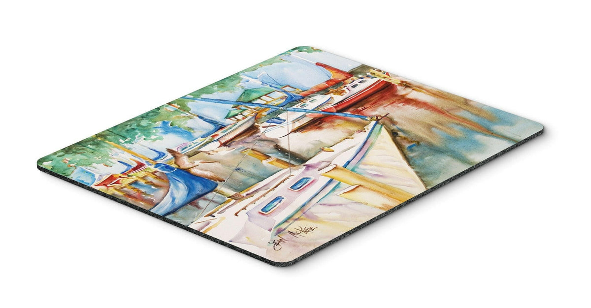 Sailboats at the Gazebo Mouse Pad, Heat Resistant Trivet Hot Pad , Non Slip Rubber Desk Mat, Kitchen Counter Protector, Home Office Decor Gift