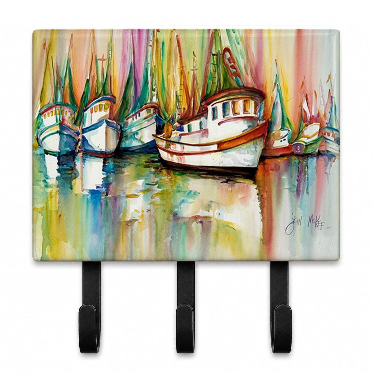 Shrimp Fleet Leash or Key Holder Wall Hooks, Coat Rack Wall Mount, for Hanging Keys, Towels, Aprons, Leashes