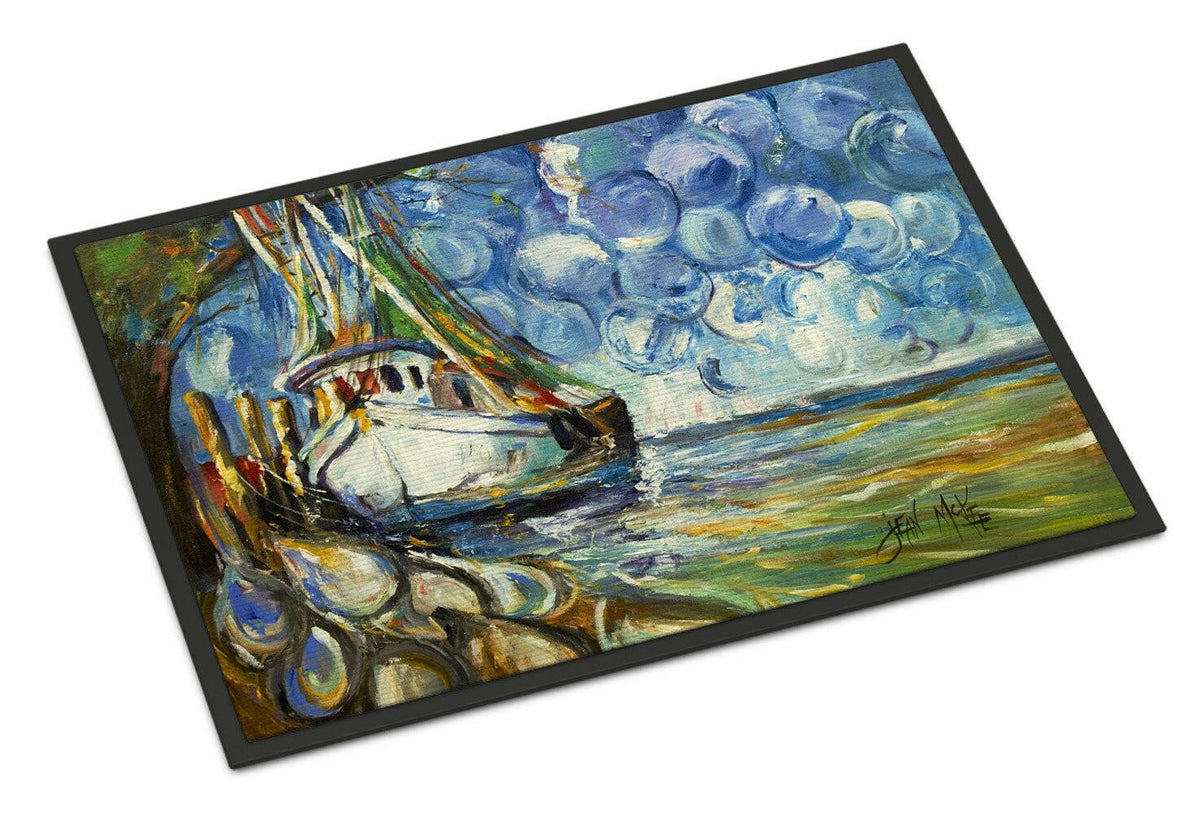 Shrimp Boat  101 Doormat Indoor Outdoor 18H X 27W Front Door Mat Rugs for Entryway, Non Slip Washable