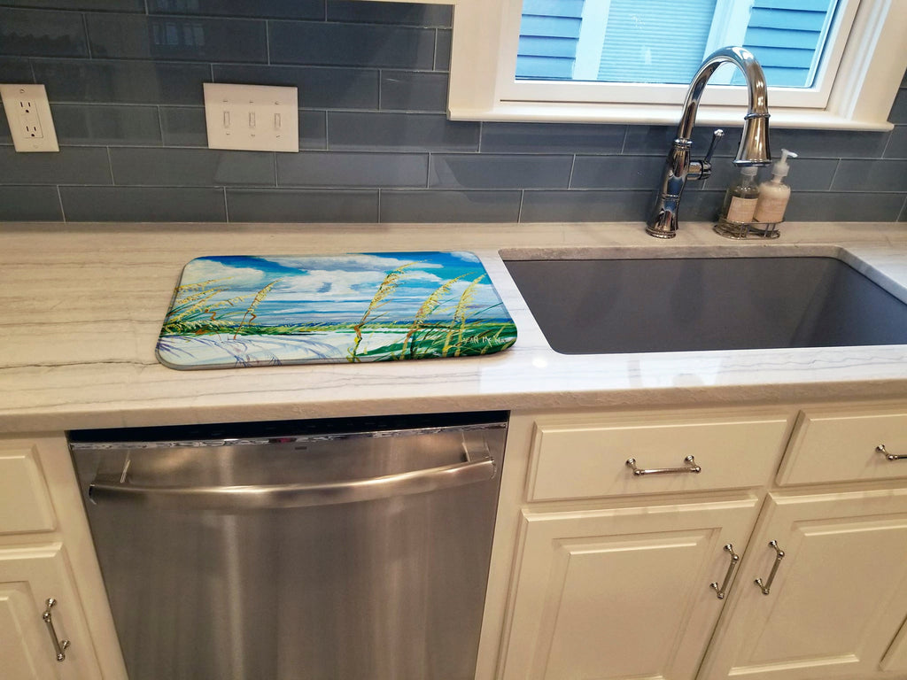 Sea Oats Dish Drying Mat Absorbent Dish Drying Mat Pad for Kitchen Counter Dish Drainer Mat for Countertop, 14 x 21", Multicolor