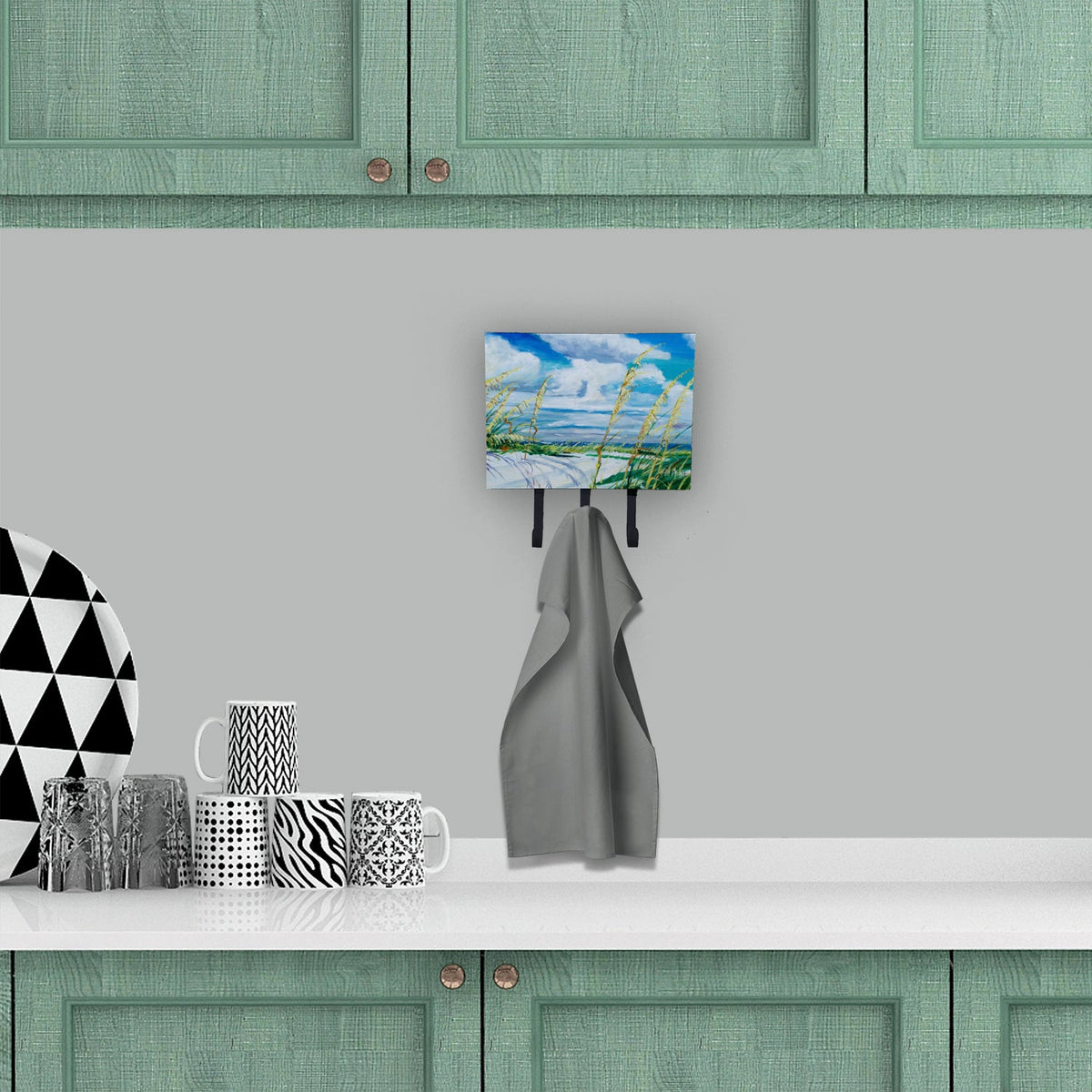 Sea Oats Leash or Key Holder Wall Hooks, Coat Rack Wall Mount, for Hanging Keys, Towels, Aprons, Leashes