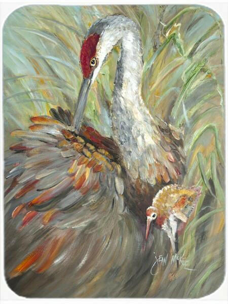 Sandhill Crane with baby Cutting Board Tempered Glass Kitchen Cutting Surface, Heat Resistant Chopping, Non-Slip Feet, Food Prep & Serving