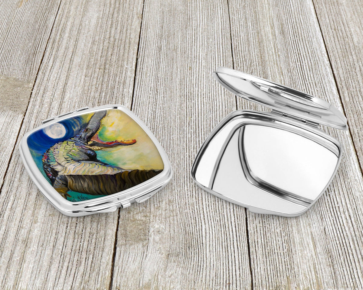 Alligator Compact Mirror Decorative Travel Makeup Mirror for Women Girls Gifts Pocket Makeup Mirror Folding Handheld