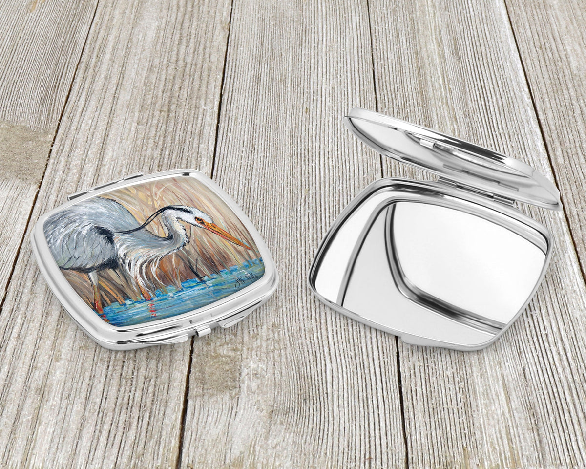Blue Heron Compact Mirror Decorative Travel Makeup Mirror for Women Girls Gifts Pocket Makeup Mirror Folding Handheld