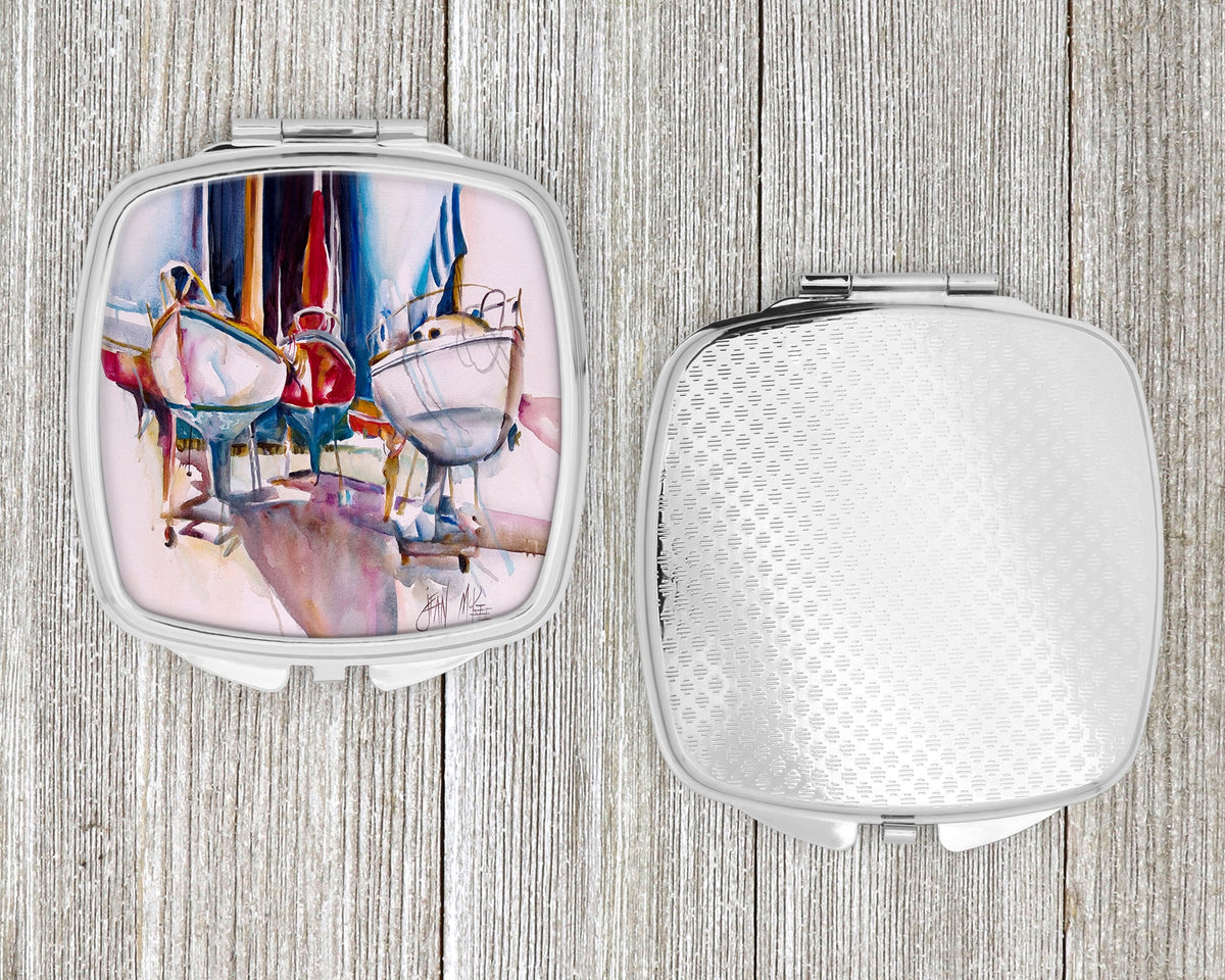 Dry Dock Sailboats Compact Mirror Decorative Travel Makeup Mirror for Women Girls Gifts Pocket Makeup Mirror Folding Handheld