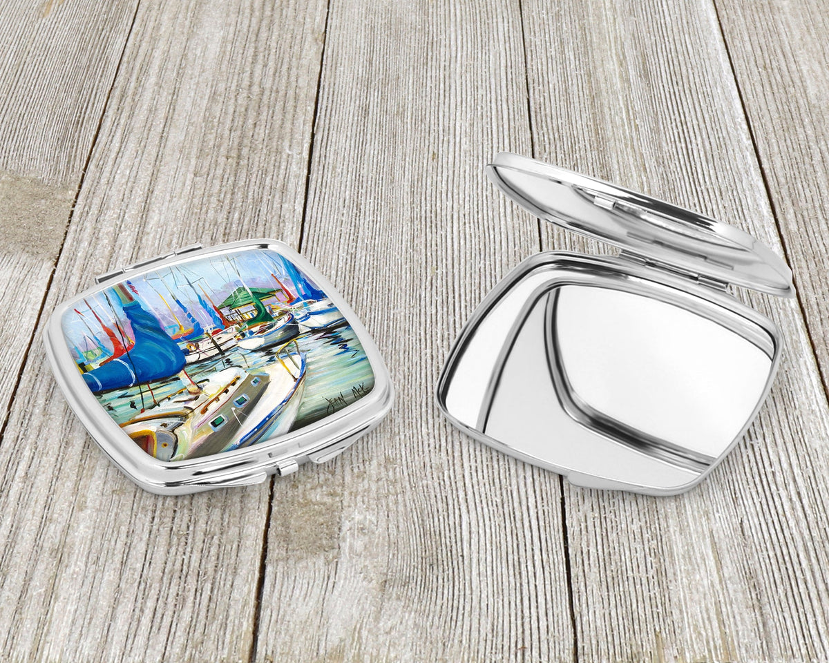 Day break Sailboats Compact Mirror Decorative Travel Makeup Mirror for Women Girls Gifts Pocket Makeup Mirror Folding Handheld