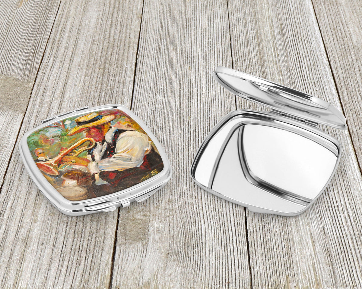 Jazz Trumpet Compact Mirror Decorative Travel Makeup Mirror for Women Girls Gifts Pocket Makeup Mirror Folding Handheld