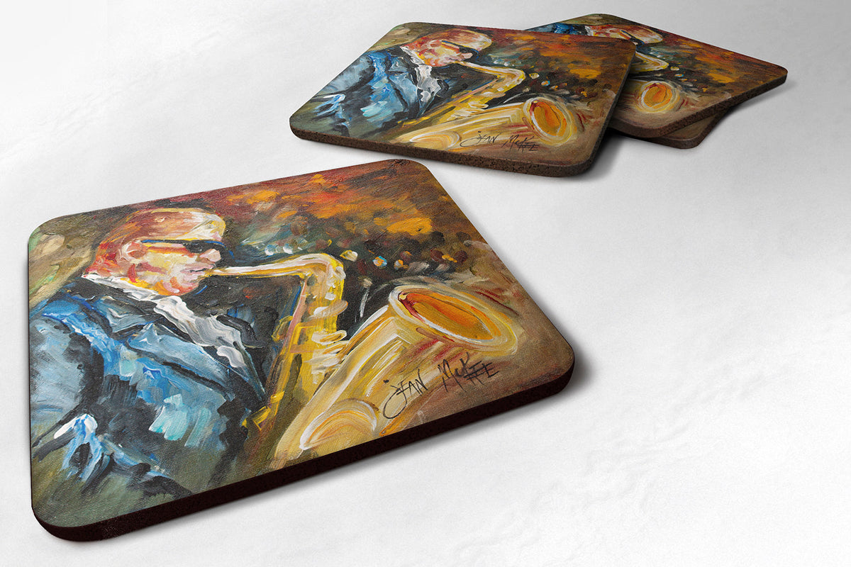 Jazz Sazophone Foam Coasters Set of 4 Cup Coasters for Indoor Outdoor, Tabletop Protection, Anti Slip, Mouse pad Material