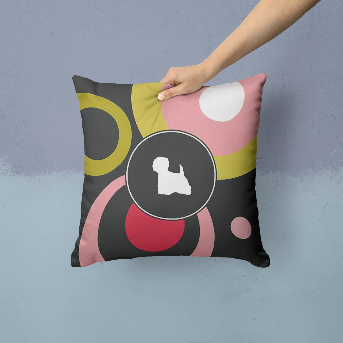 Decorative Throw Pillow 14x14 Indoor Outdoor Accent Cushion, Fabric Cover with Insert for Sofa, Bed, Porch & Living Room