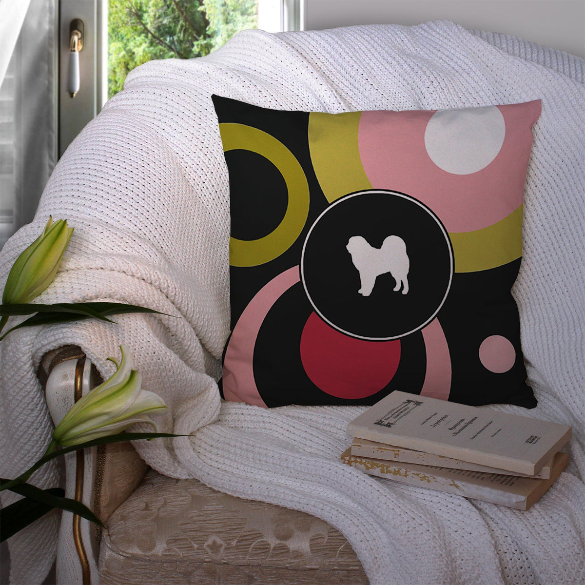 Decorative Throw Pillow 14x14 Indoor Outdoor Accent Cushion, Fabric Cover with Insert for Sofa, Bed, Porch & Living Room