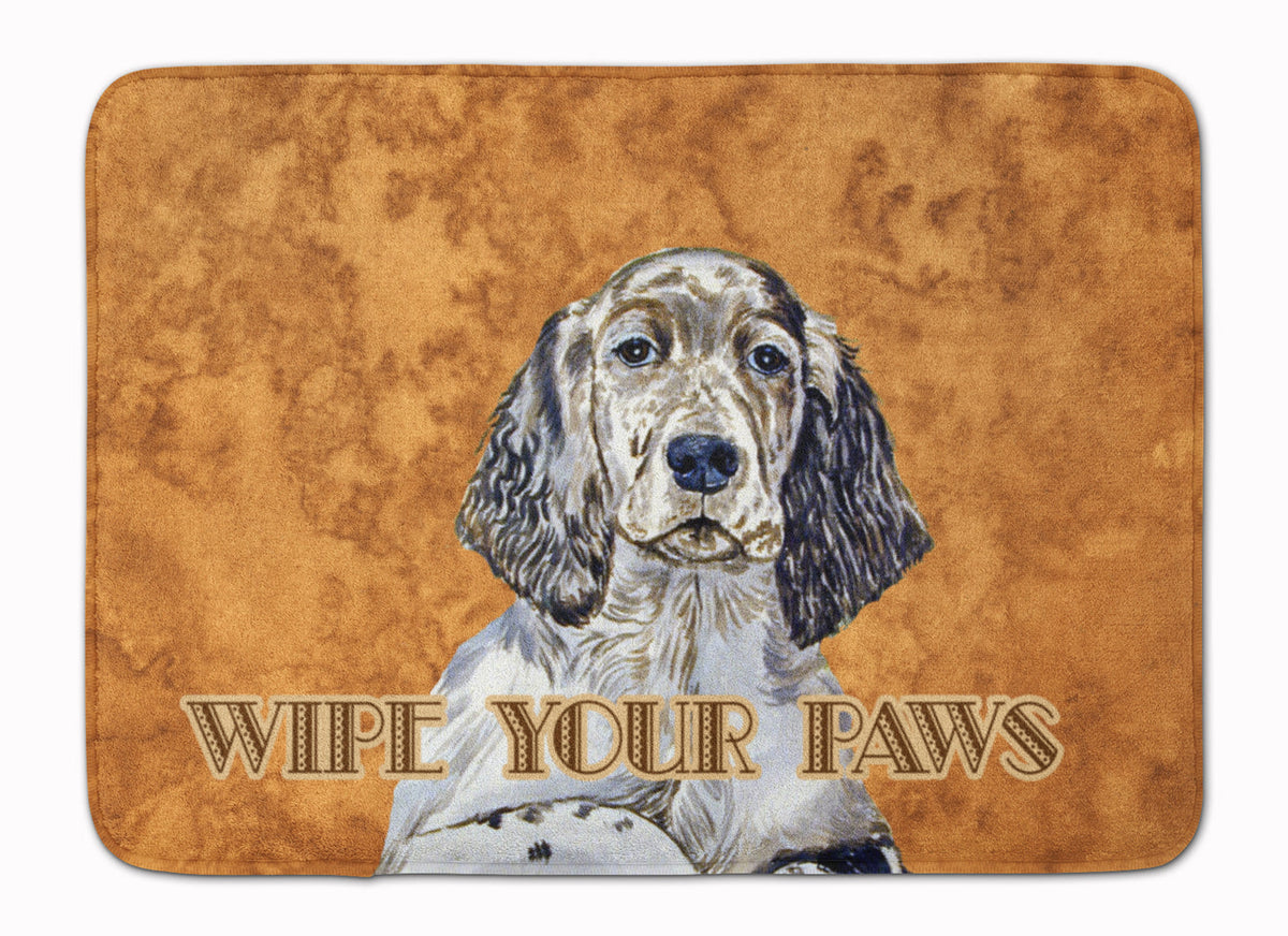 English Setter Wipe your Paws  Memory Foam Kitchen Mat Machine Washable Anti-Fatigue Cushion Comfort Bath or Kitchen Rug