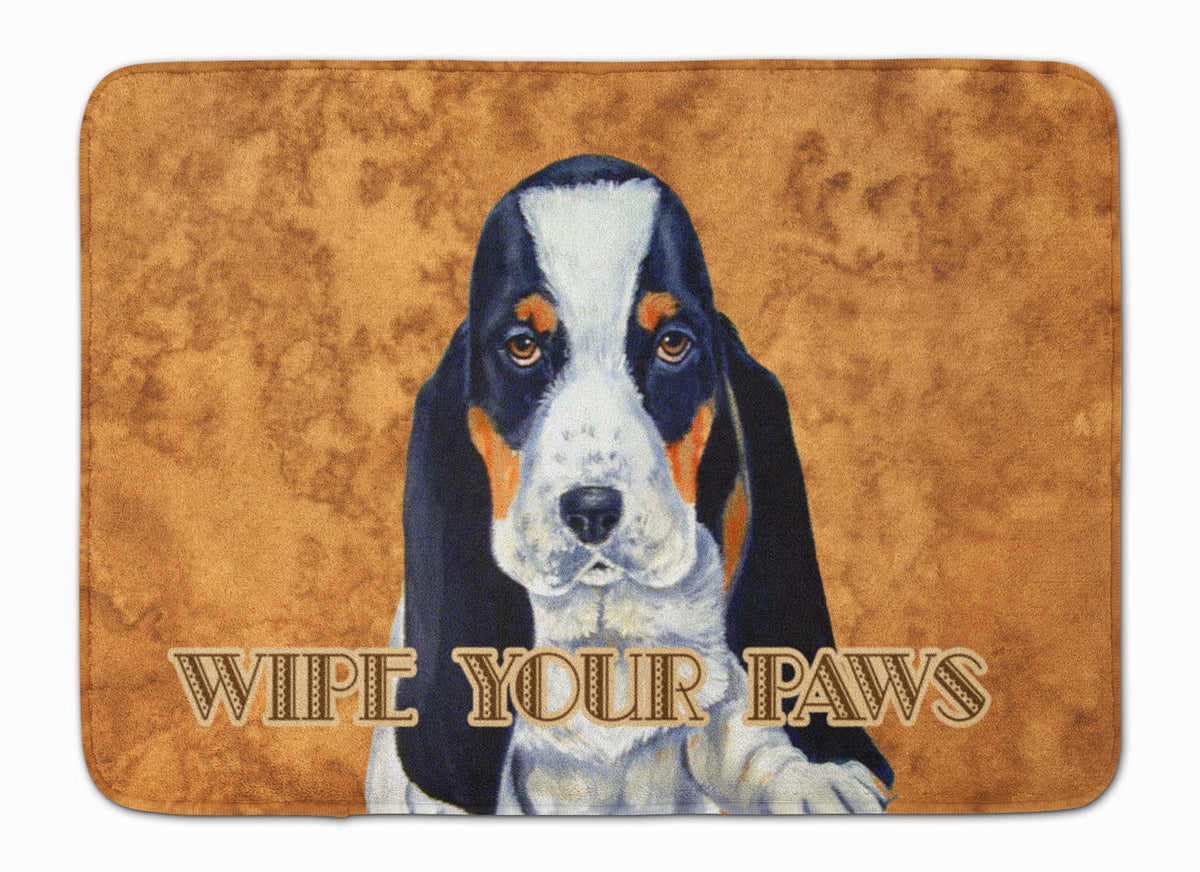 Basset Hound Wipe your Paws Memory Foam Kitchen Mat Machine Washable Anti-Fatigue Cushion Comfort Bath or Kitchen Rug