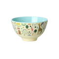 Small Melamine Bowl - Fun Fair Print - Mint- 10.1oz -