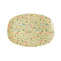 Melamine Small Rectangular Plate | Creme Sweet Butterfly Print