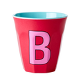 Melamine Cup - Medium with Alphabet in Pinkish Colors | Letter B