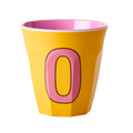 Melamine Cup - Medium with Alphabet in Pinkish Colors | Letter O