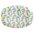 Medium Melamine Rectangular Plate - Blue - Jungle Fever Print