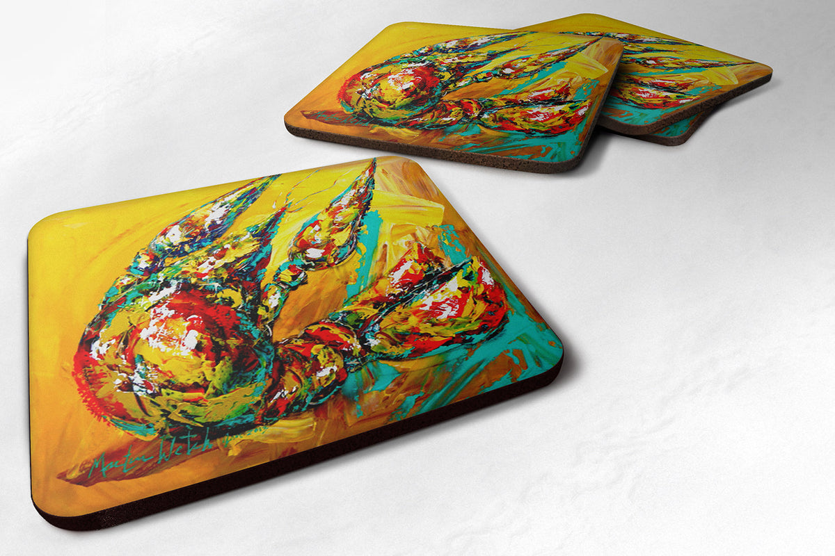 Crawfish Anyway You Like It Foam Coasters Set of 4 Cup Coasters for Indoor Outdoor, Tabletop Protection, Anti Slip, Mouse pad Material