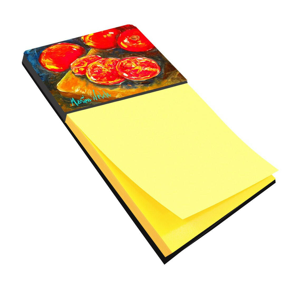 Vegetables - Tomatoes Slice It Up Watercolor Sticky Note Holder Refillable Dispenser Desk Accessory 3x3 Pad Gift