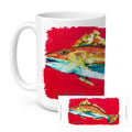 Fish - Red Fish Woo Hoo Ceramic Coffee Mug 15 oz Decorative Large C Handle Mug Cup for Tea, Cocoa Hot Chocolate