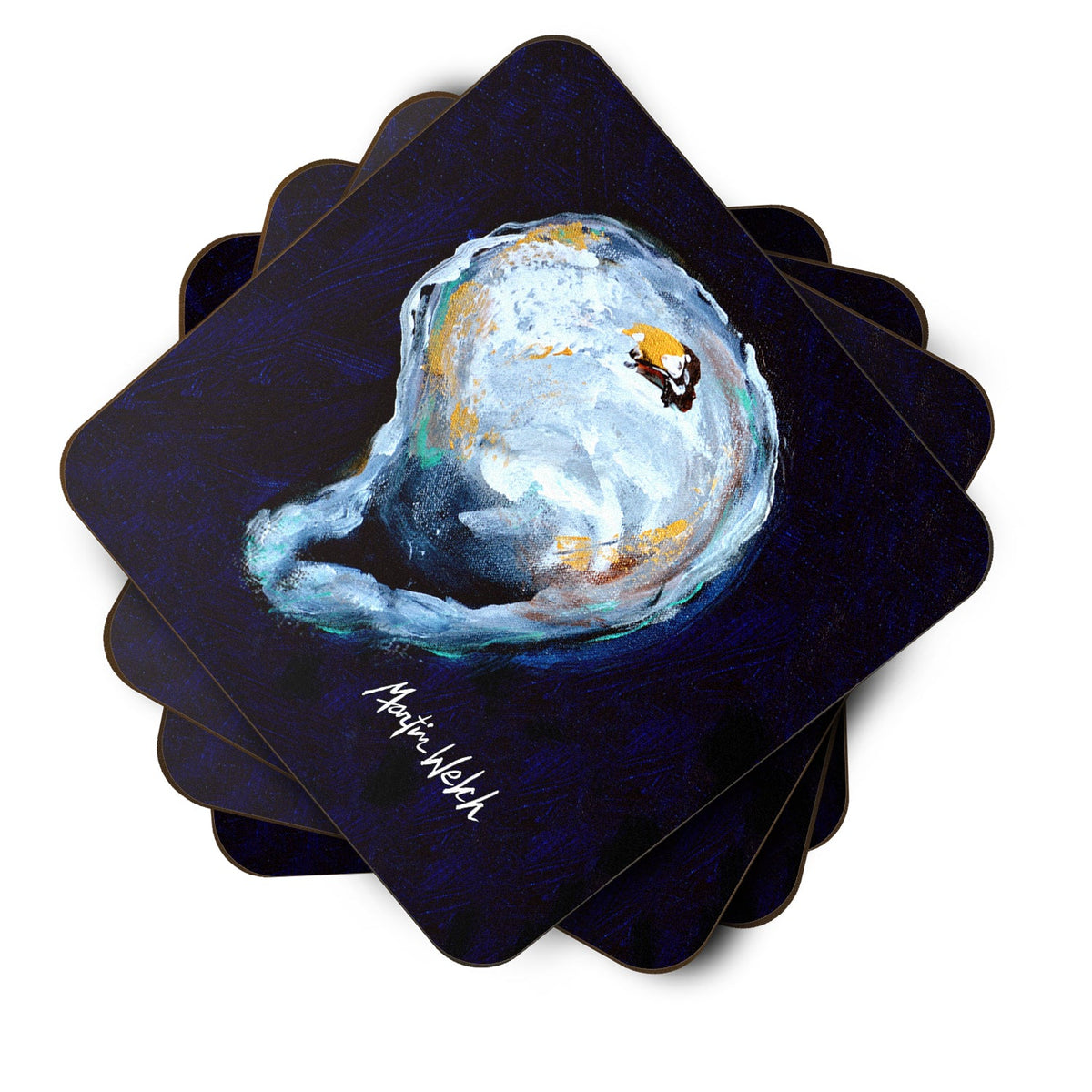 Oyster Give me one Foam Coasters Set of 4 Cup Coasters for Indoor Outdoor, Tabletop Protection, Anti Slip, Mouse pad Material