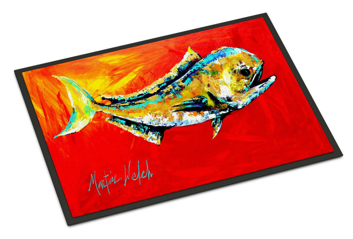 Danny Dolphin Fish Doormat Indoor Outdoor 24H X 36W Front Door Mat Rugs for Entryway, Non Slip Washable Low Pile,
