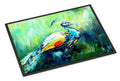 Proud Peacock Green Doormat Indoor Outdoor 18H X 27W Front Door Mat Rugs for Entryway, Non Slip Washable