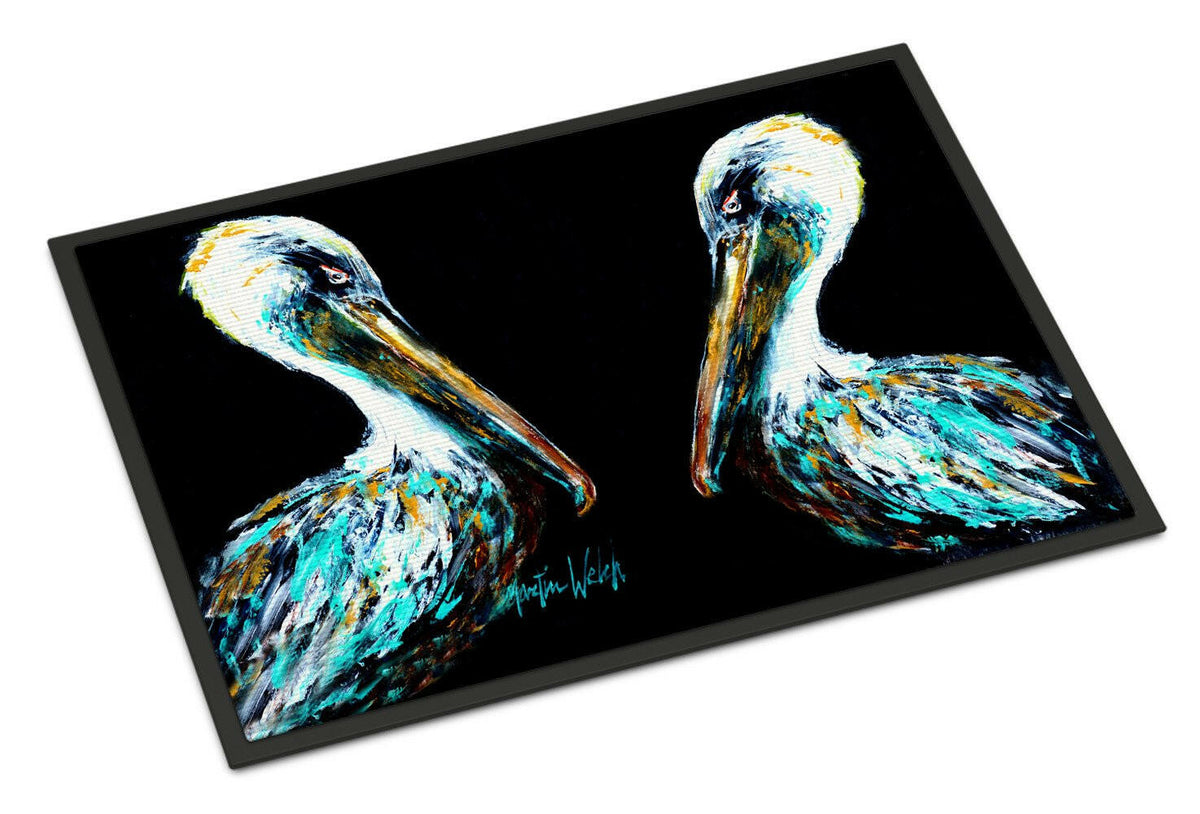 Dressed in Black Pelican Doormat Indoor Outdoor 24H X 36W Front Door Mat Rugs for Entryway, Non Slip Washable Low Pile,