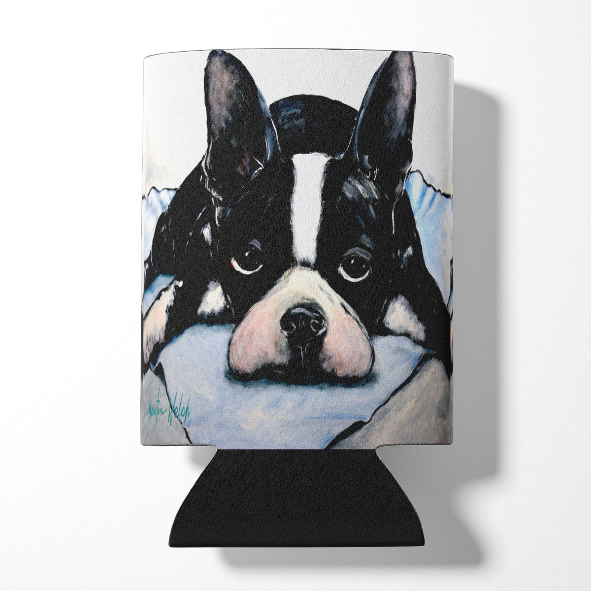 Boston Terrier Jake Dog Tired Can or Bottle Hugger Cooler Sleeve for Standard 12 oz Cans, Insulated Foam Beer & Soda Can Hugger Reusable
