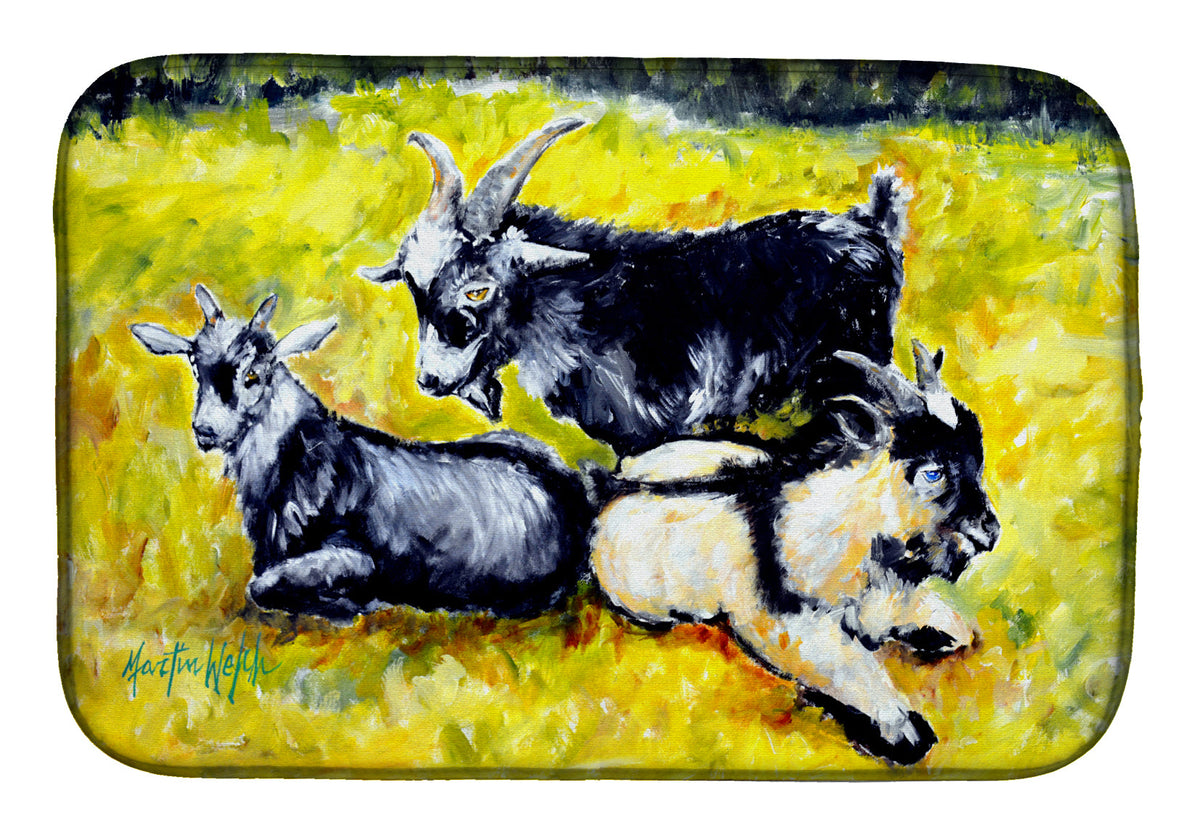 Three Goats Dish Drying Mat Absorbent Dish Drying Mat Pad for Kitchen Counter Dish Drainer Mat for Countertop, 14 x 21", Multicolor
