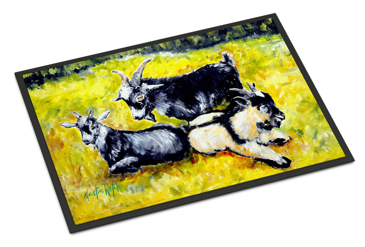 Three Goats Doormat Indoor Outdoor 18H X 27W Front Door Mat Rugs for Entryway, Non Slip Washable