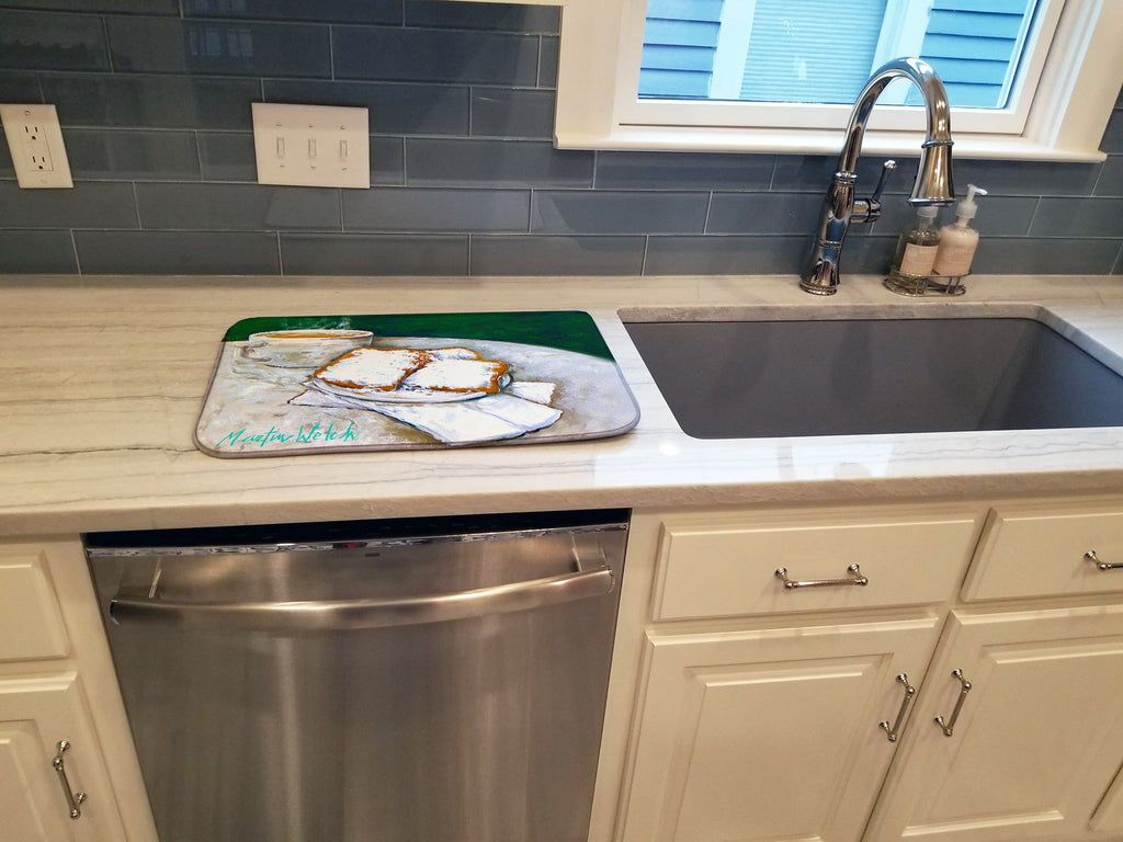 Breakfast Delight Beignets Dish Drying Mat Absorbent Dish Drying Mat Pad for Kitchen Counter Dish Drainer Mat for Countertop, 14 x 21", Multicolor
