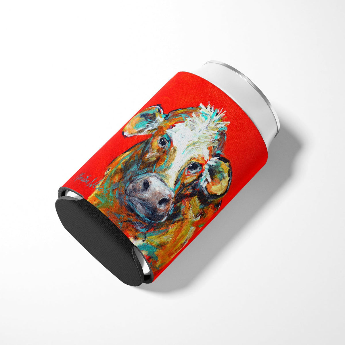 Cow Caught Red Handed Too Can or Bottle Hugger Cooler Sleeve for Standard 12 oz Cans, Insulated Foam Beer & Soda Can Hugger Reusable