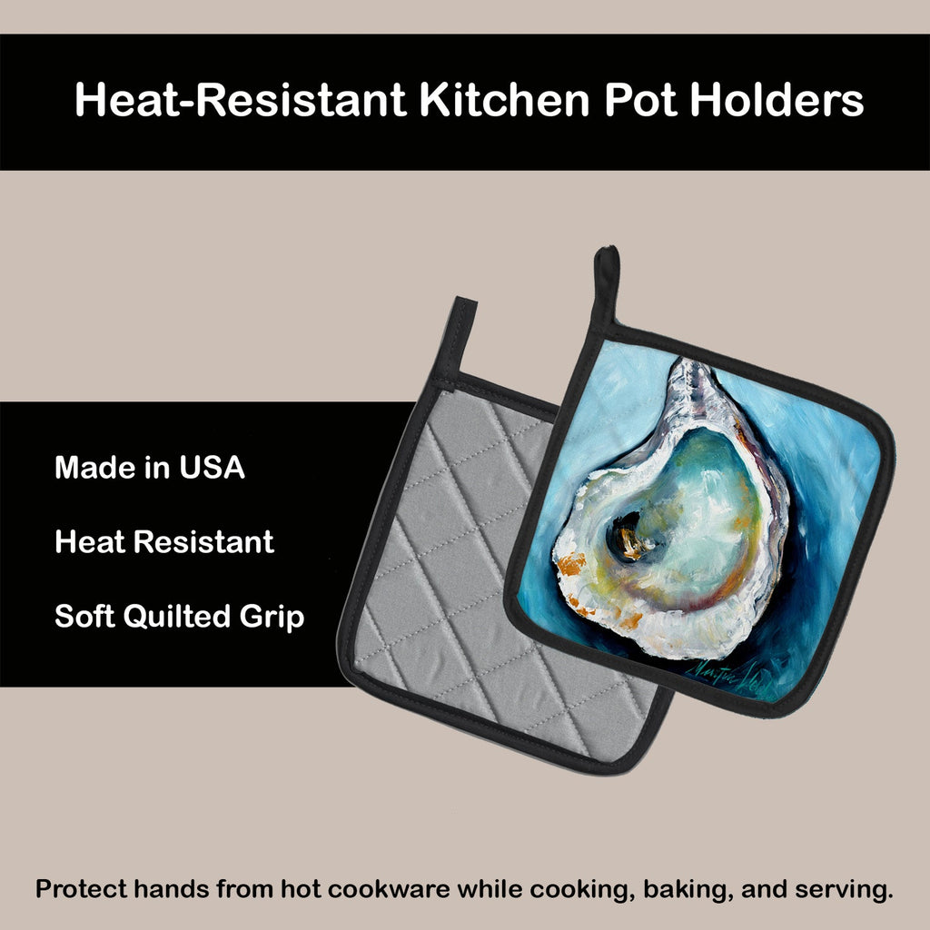 Oyster J Mac Pot Holder Set of 2 Heat Resistant Quilted Hot Pads 7.5 x 7.5 Inch, Insulated Kitchen Trivets for Cooking & Baking