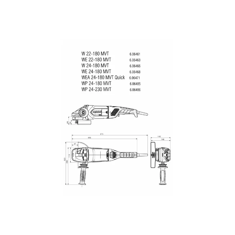 Metabo WP 24-230 MVT (606486420) 9" Angle Grinder