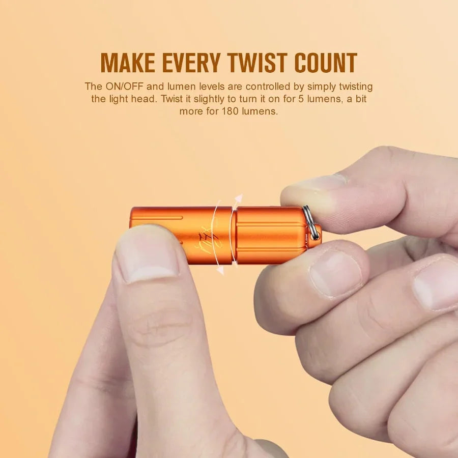 OLIGHT ITHXPKNOG iTHX Pumpkin Orange Keychain EDC Flashlight