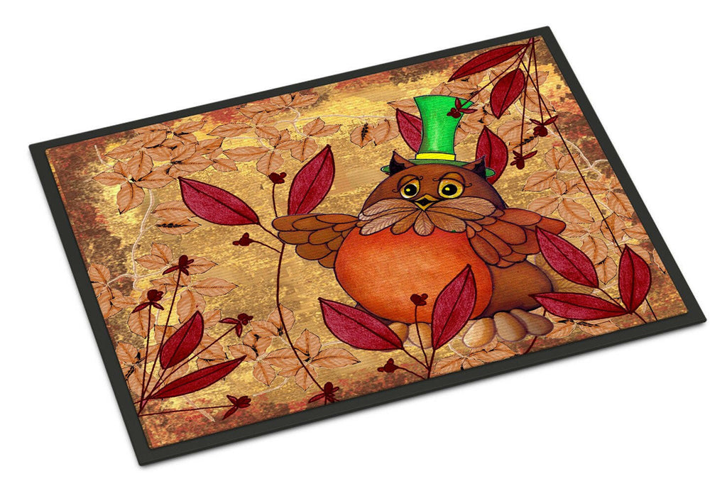 Hootie Fall Owl Doormat Indoor Outdoor 24H X 36W Front Door Mat Rugs for Entryway, Non Slip Washable Low Pile,