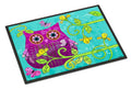 Sittin in the Flowers Owl Doormat Indoor Outdoor 18H X 27W Front Door Mat Rugs for Entryway, Non Slip Washable